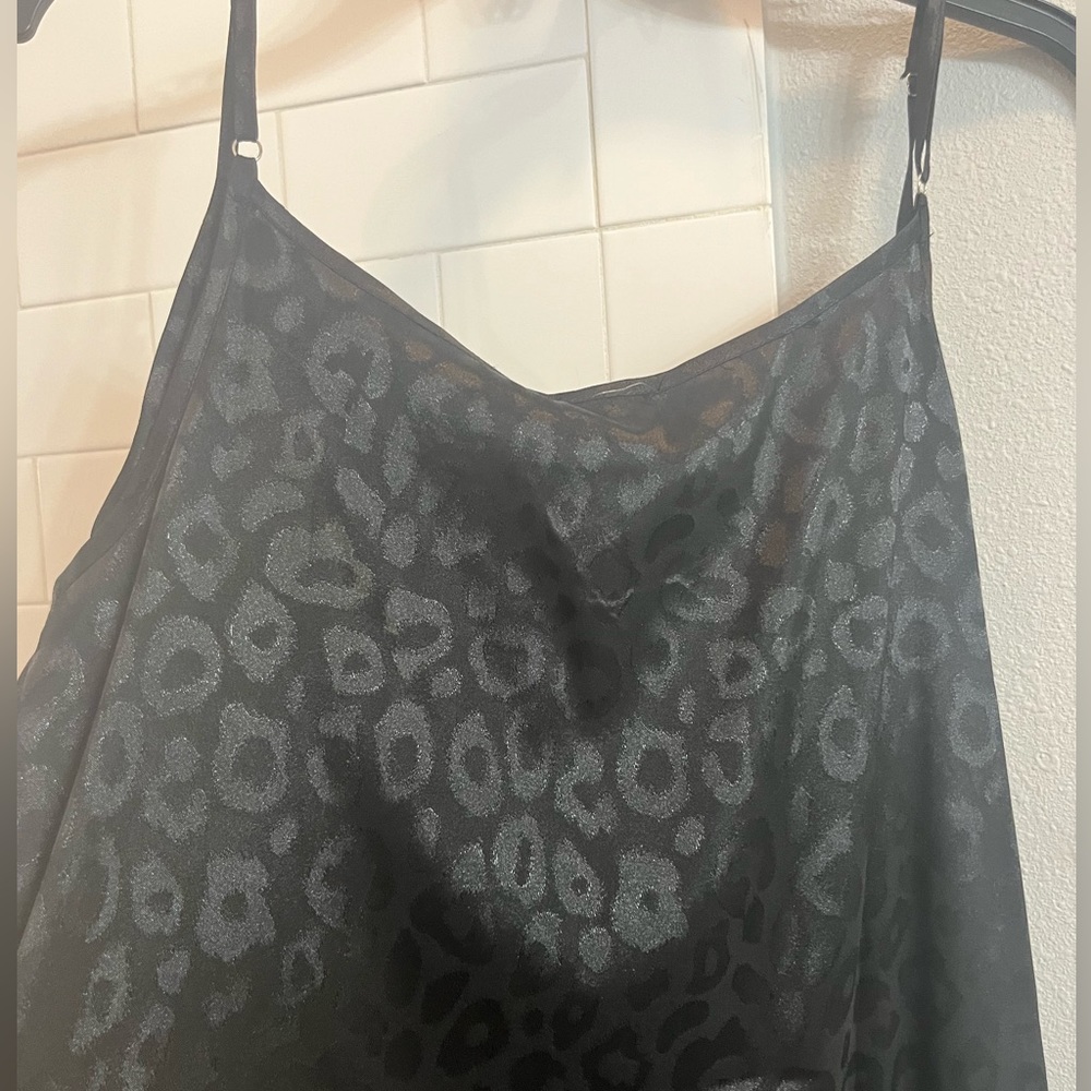 NWT - JODIFL Black Cheetah print maxi silk dress. Long with nice side slits!